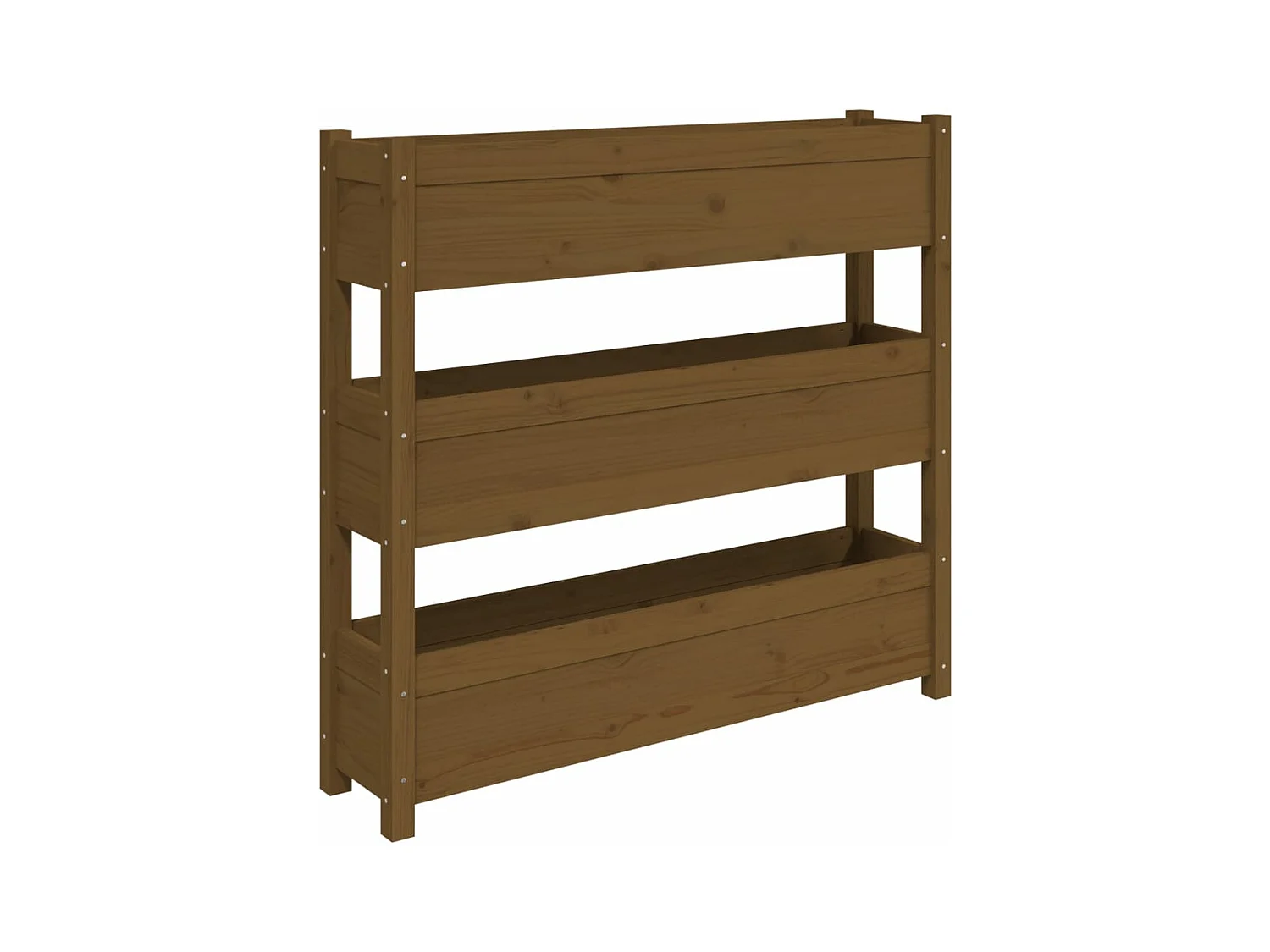 Vassoio per fioriera aiuola rialzata piante fiori terrazza giardino 112 x 25 x 104,5 cm legno massello di pino marrone 02_0037396
