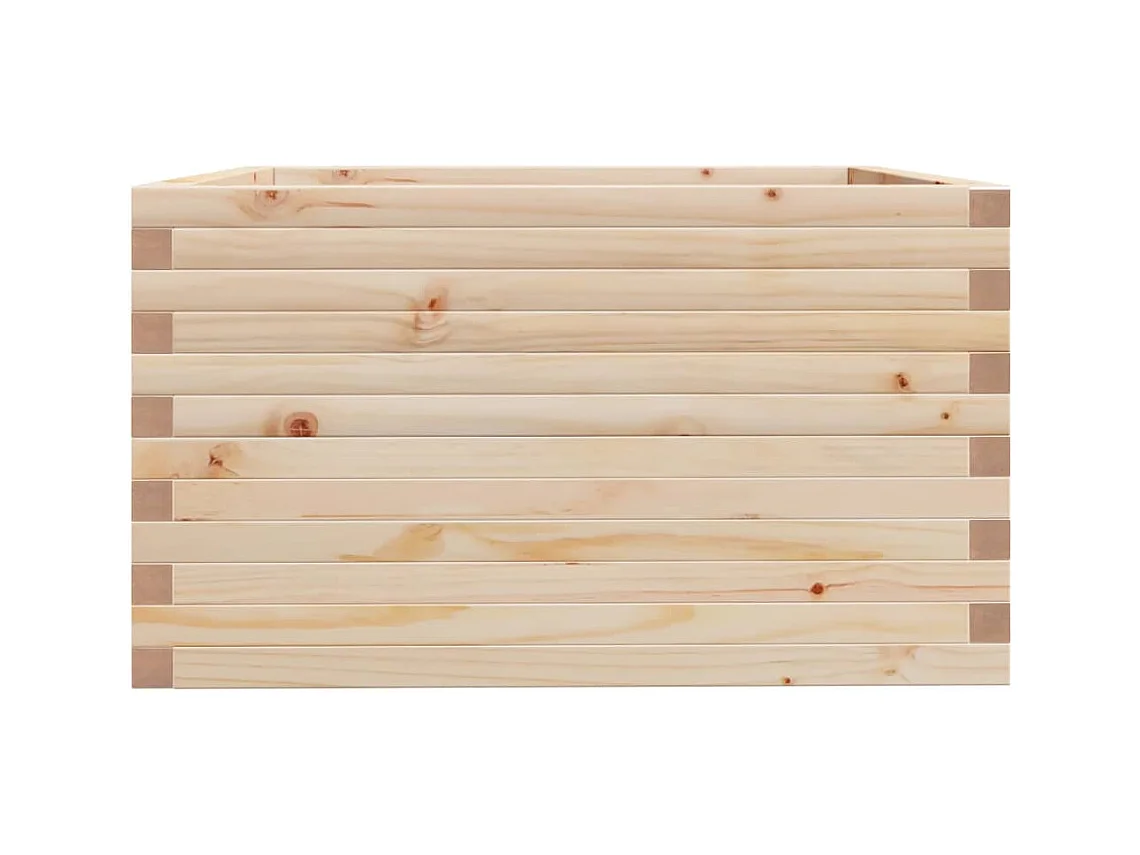 Macetero bancal elevado plantas flores terraza jardín 80 x 80 x 49,5 cm madera maciza de pino marrón 02_0037919