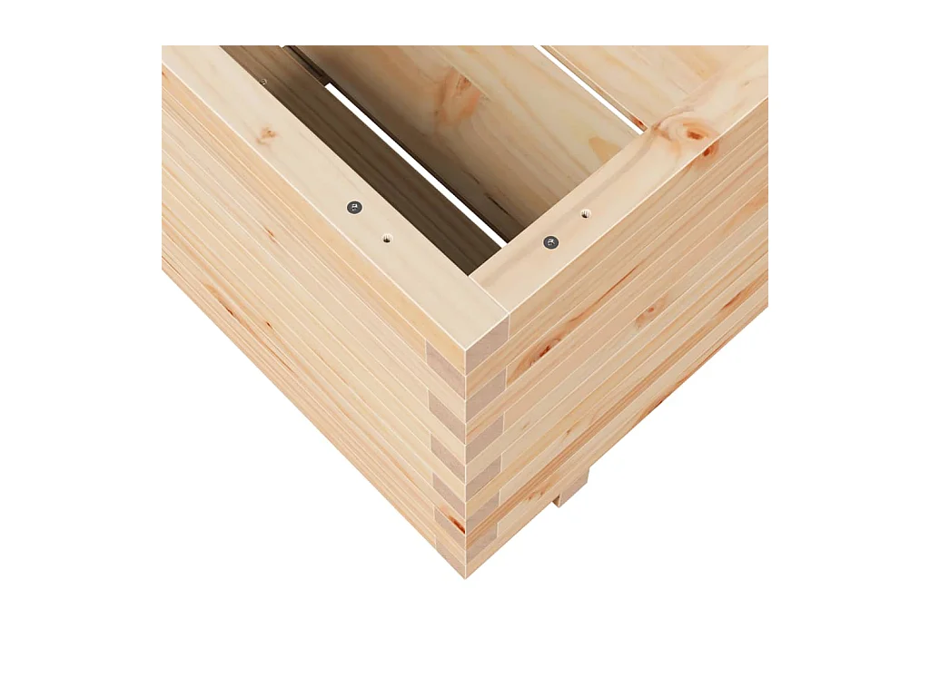 Macetero bancal elevado plantas flores terraza jardín 80 x 80 x 49,5 cm madera maciza de pino marrón 02_0037919