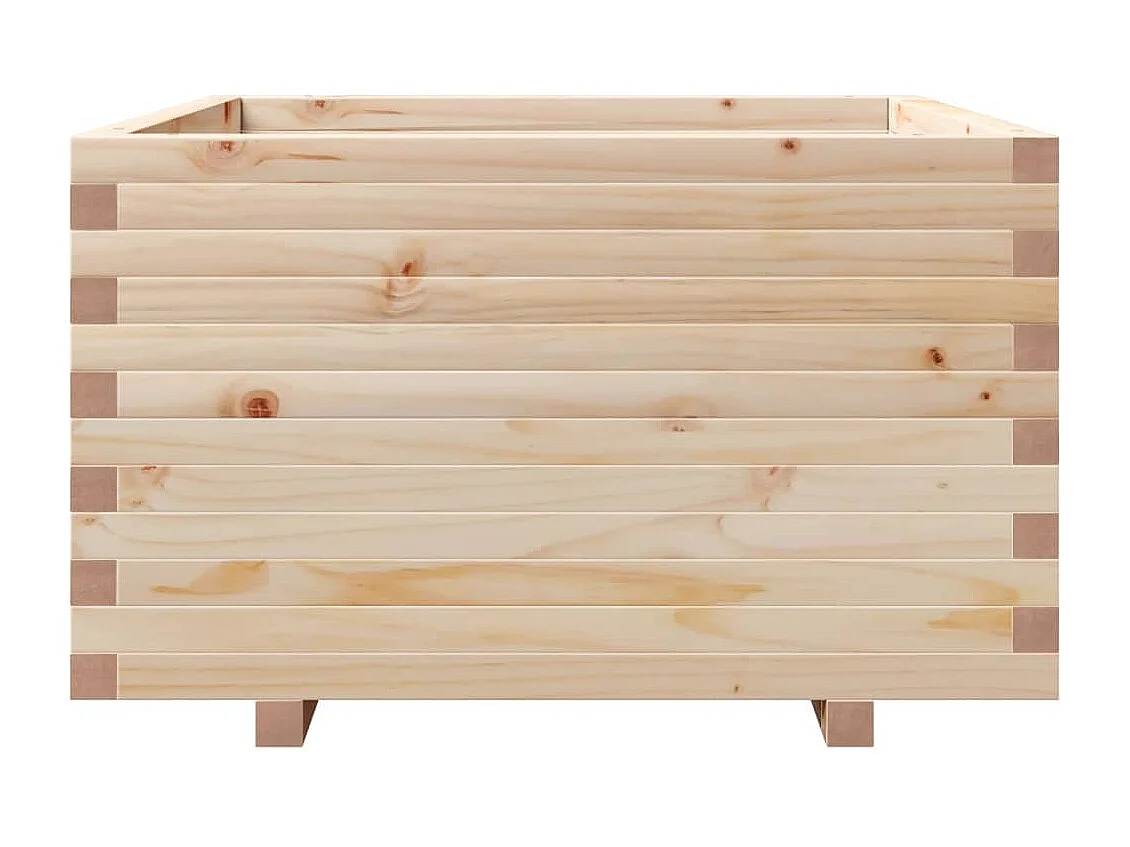 Vassoio per fioriera aiuola rialzata piante fiori terrazza giardino 80 x 80 x 49,5 cm legno di pino massiccio marrone 02_0037919