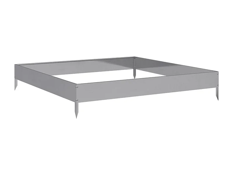 Macetero bancal elevado plantas flores terraza jardín jardín 100 x 100 x 18,5 cm acero inoxidable Plata 02_0039260