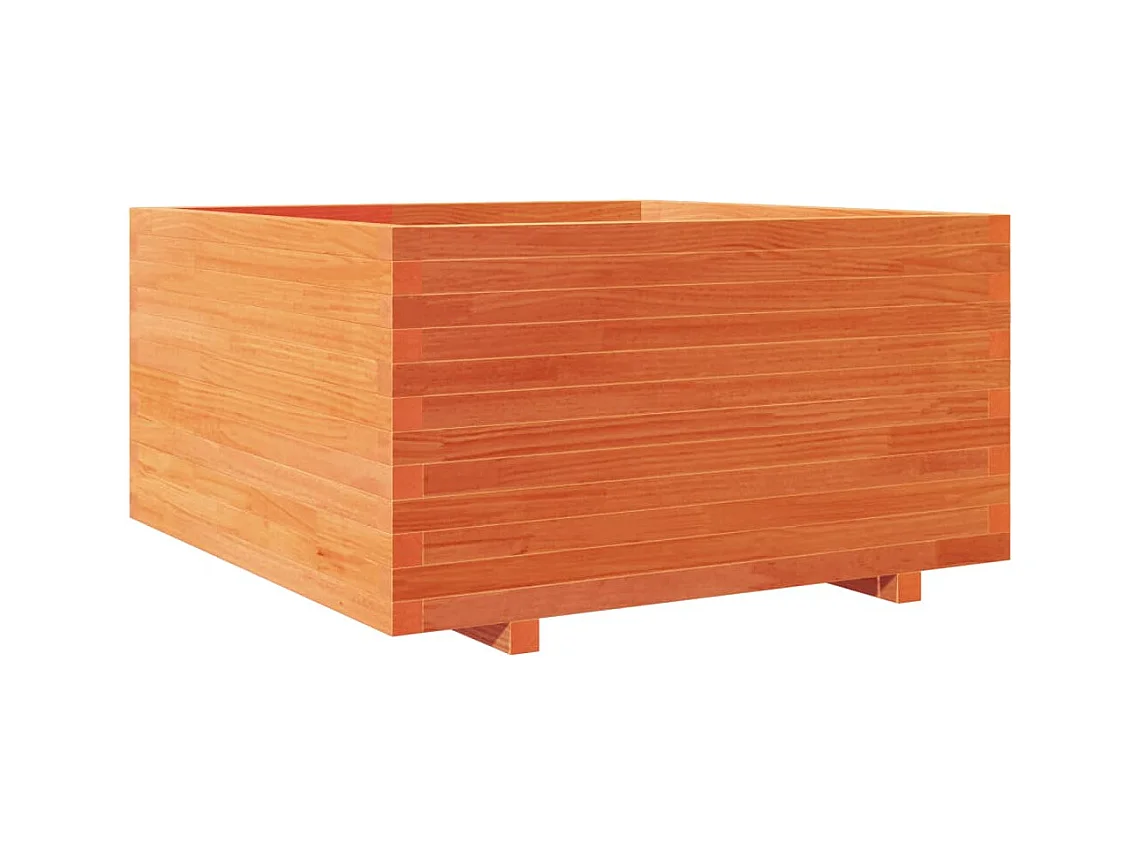 Macetero bancal elevado plantas flores terraza jardín cera 90 x 90 x 49,5 cm madera maciza de pino marrón 02_0038530