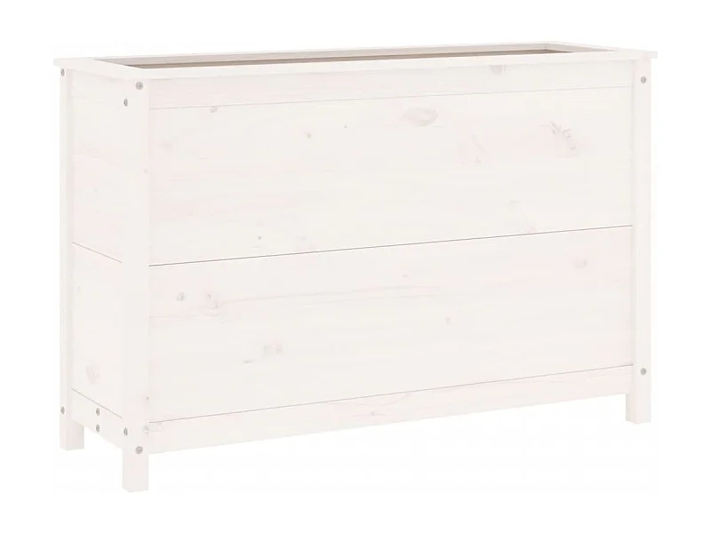 Vassoio per fioriera aiuola rialzata piante fiori terrazza giardino giardino 119,5 x 40 x 78 cm legno di pino massiccio bianco 02_0039326