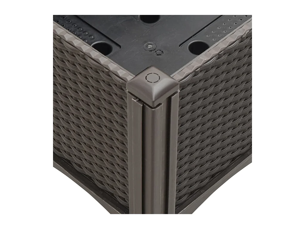 Plantador bandeja elevada plantas flores terraço jardim com treliça 160 x 40 x 142 cm PP marrom 02_0038268