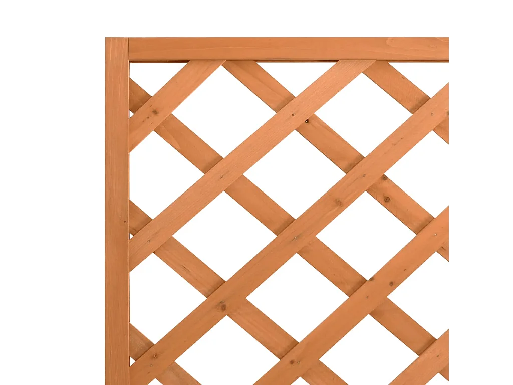 Macetero bancal elevado plantas flores terraza jardín con enrejado de madera maciza de abeto marrón 02_0038327