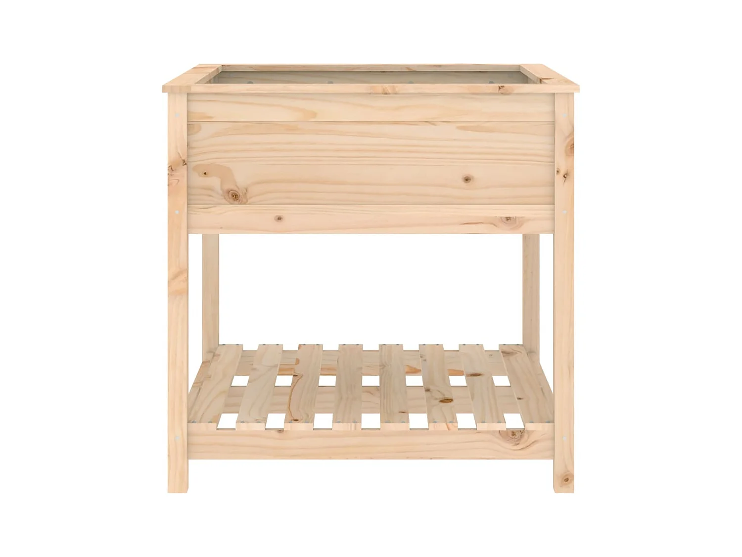 Jardinière bac lit surélevé bois marron 82.5 x 82.5 x 81 cm 02_0038409