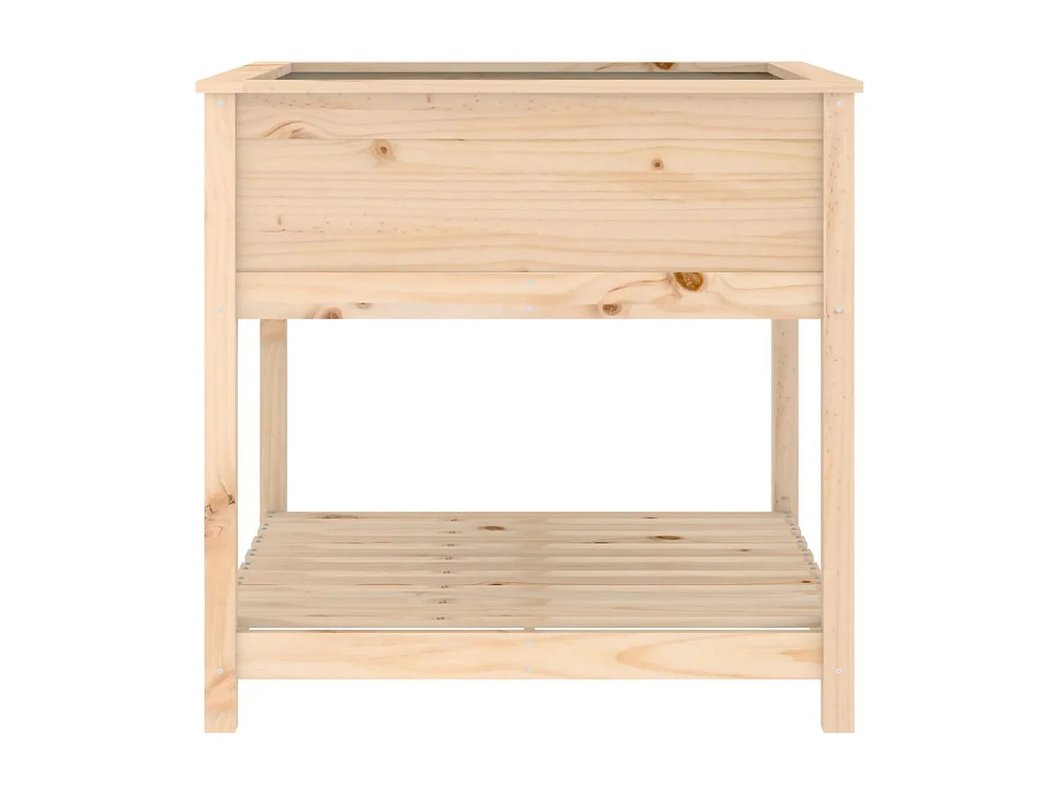 Vassoio per fioriera aiuola rialzata piante fiori terrazza giardino con ripiano 82,5 x 82,5 x 81 cm legno massello di pino marrone 02_0038409