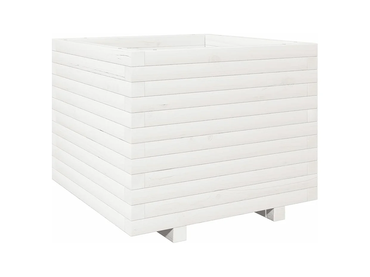 Jardinière bac lit surélevé bois blanche 60 x 60 x 49.5 cm 02_0037719
