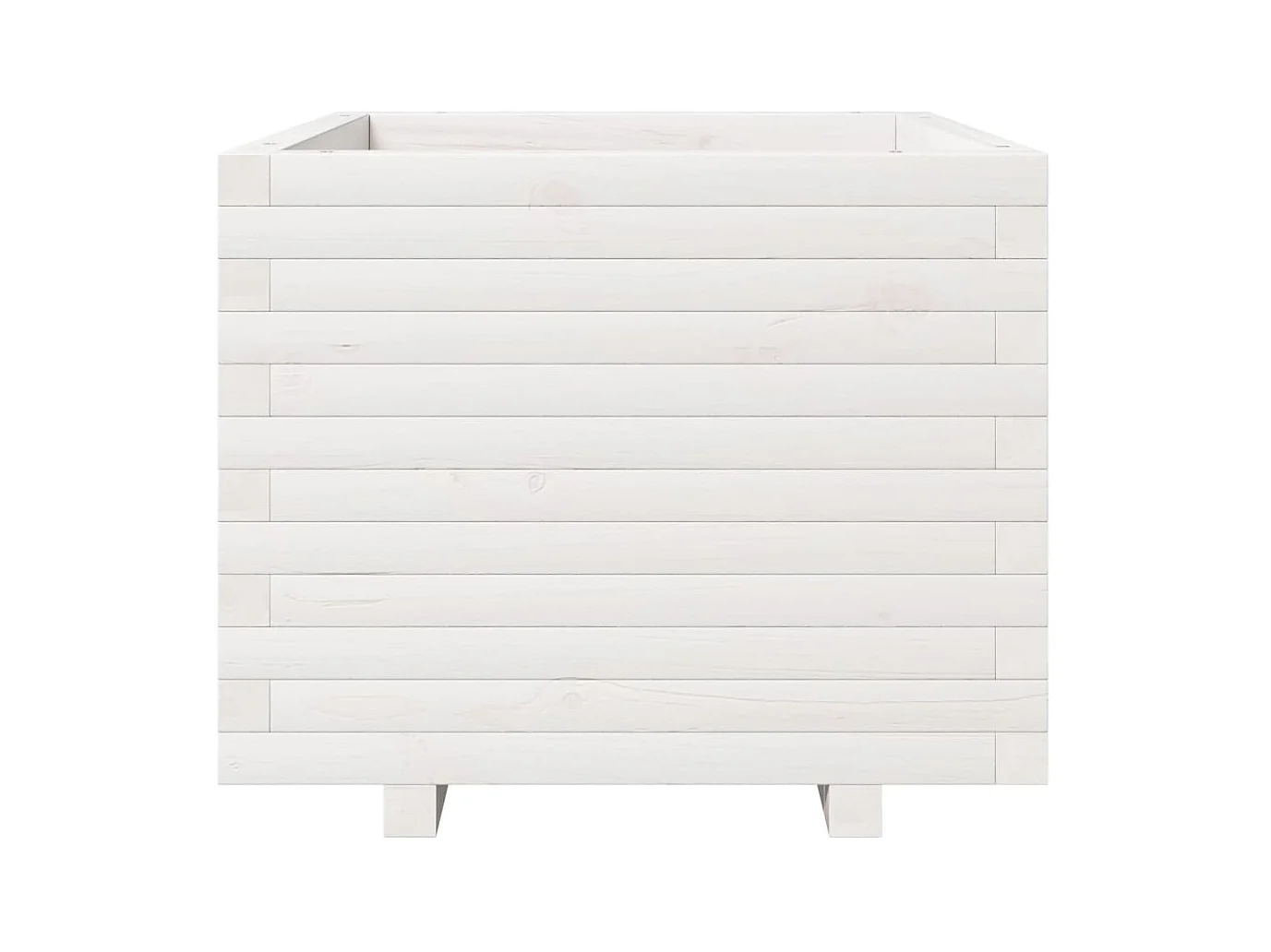 Jardinière bac lit surélevé bois blanche 60 x 60 x 49.5 cm 02_0037719