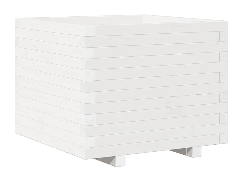 Jardinière bac lit surélevé bois blanche 60 x 60 x 49.5 cm 02_0037720