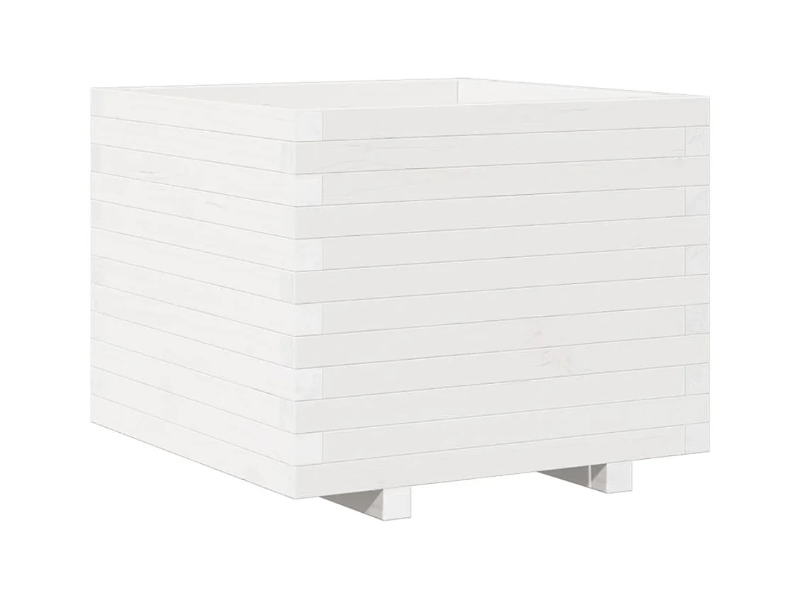 Jardinière bac lit surélevé bois blanche 60 x 60 x 49.5 cm 02_0037720