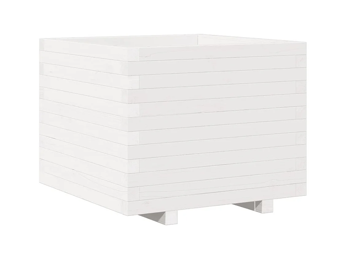 Jardinière bac lit surélevé bois blanche 60 x 60 x 49.5 cm 02_0037720