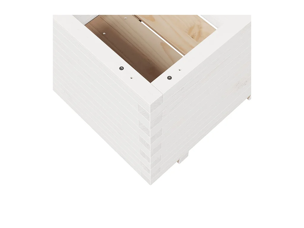 Jardinière bac lit surélevé bois blanche 60 x 60 x 49.5 cm 02_0037720