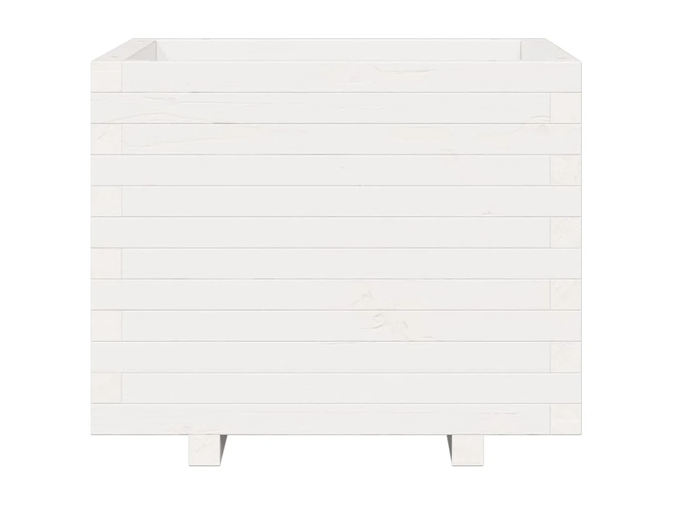 Macetero bancal elevado plantas flores terraza jardín 60 x 60 x 49,5 cm madera maciza de pino blanco 02_0037720