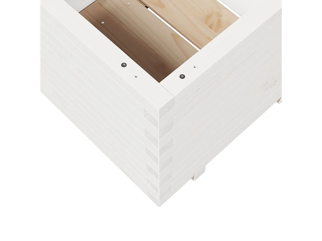 Macetero bancal elevado plantas flores terraza jardín 60 x 60 x 49,5 cm madera maciza de pino blanco 02_0037720