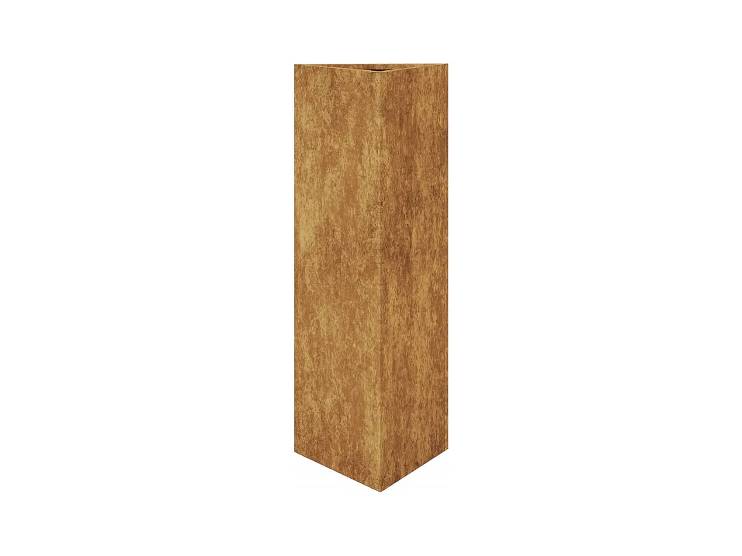 Vassoio fioriera aiuola rialzata piante fiori terrazzo giardino triangolare 30 x 26 x 75 cm acciaio corten marrone 02_0038805