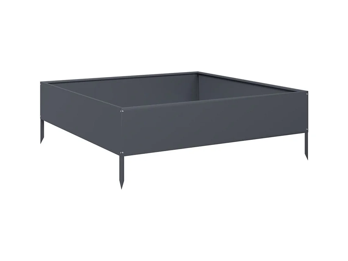 Vassoio per fioriera aiuola rialzata piante fiori terrazza giardino giardino 100 x 100 x 33,5 cm acciaio antracite 02_0039280