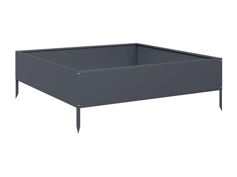 Macetero bancal elevado plantas flores terraza jardín jardín 100 x 100 x 33,5 cm acero antracita 02_0039280