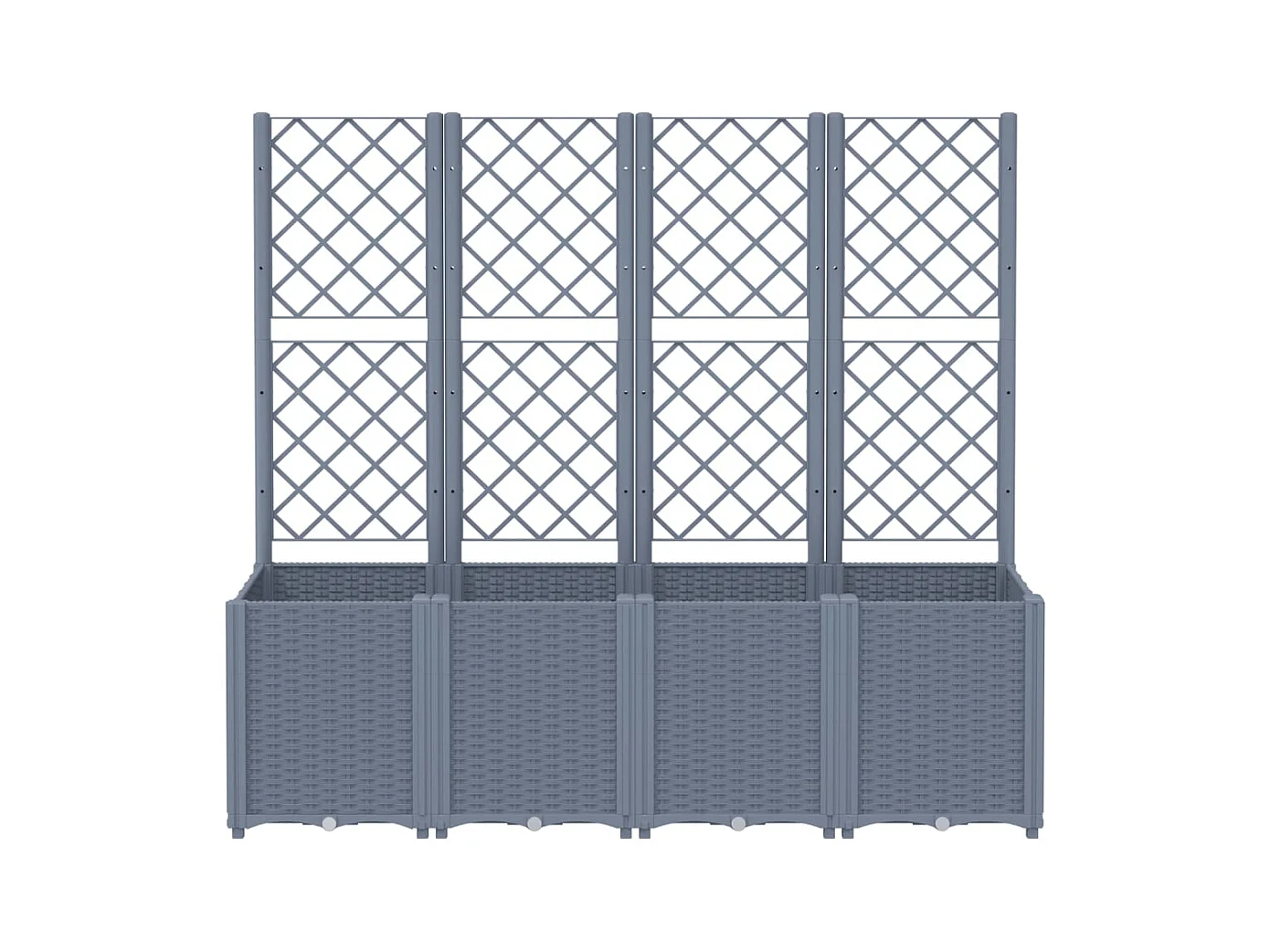 Jardinière bac lit surélevé grise 160 x 40 x 140 cm 02_0038263