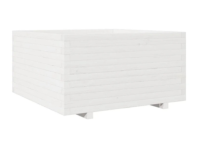 Jardinière bac lit surélevé bois blanche 90 x 90 x 49.5 cm 02_0038057