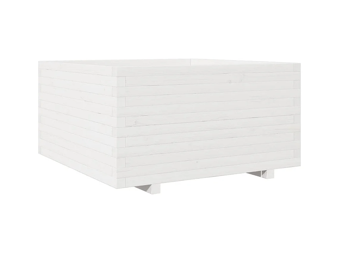 Jardinière bac lit surélevé bois blanche 90 x 90 x 49.5 cm 02_0038057
