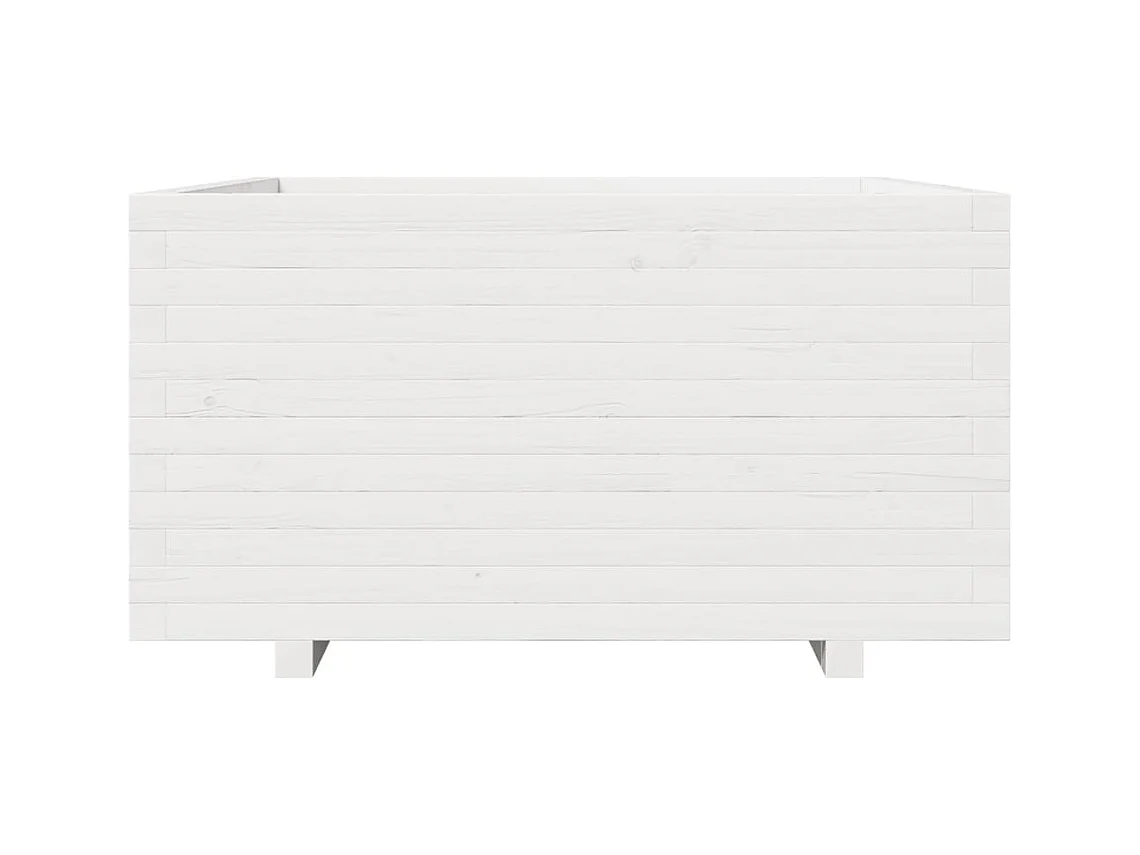 Jardinière bac lit surélevé bois blanche 90 x 90 x 49.5 cm 02_0038057