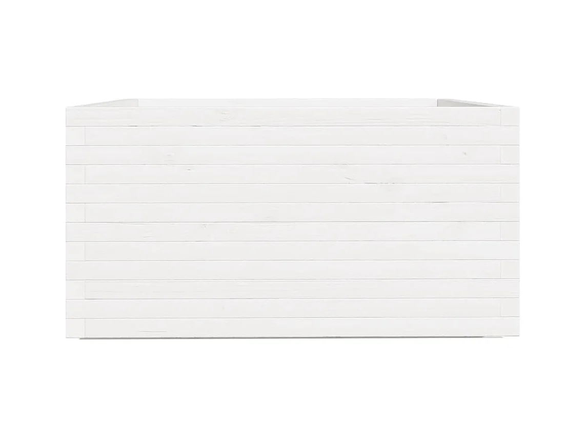 Jardinière bac lit surélevé bois blanche 90 x 90 x 49.5 cm 02_0038057
