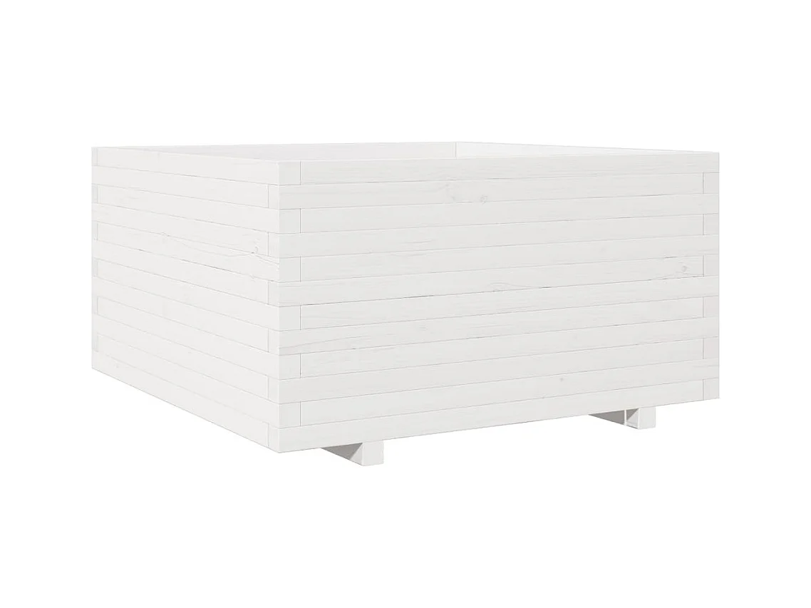 Jardinière bac lit surélevé bois blanche 90 x 90 x 49.5 cm 02_0038057