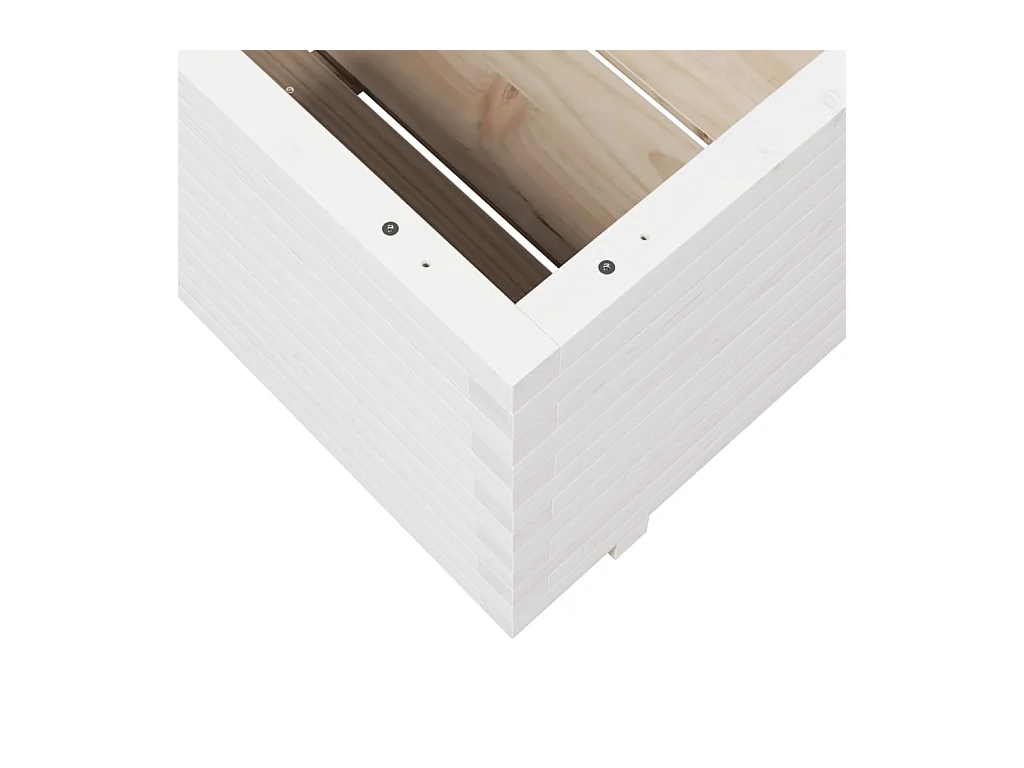 Jardinière bac lit surélevé bois blanche 90 x 90 x 49.5 cm 02_0038057