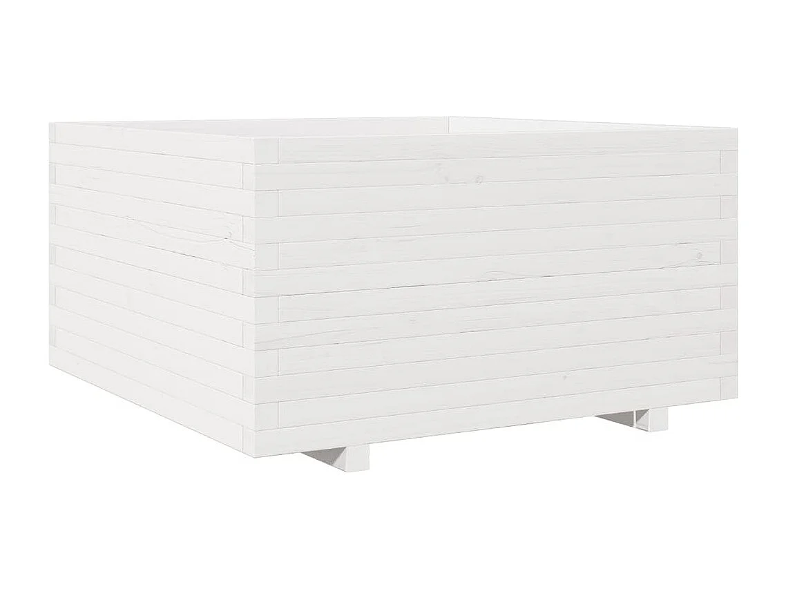 Jardinière bac lit surélevé bois blanche 90 x 90 x 49.5 cm 02_0038057