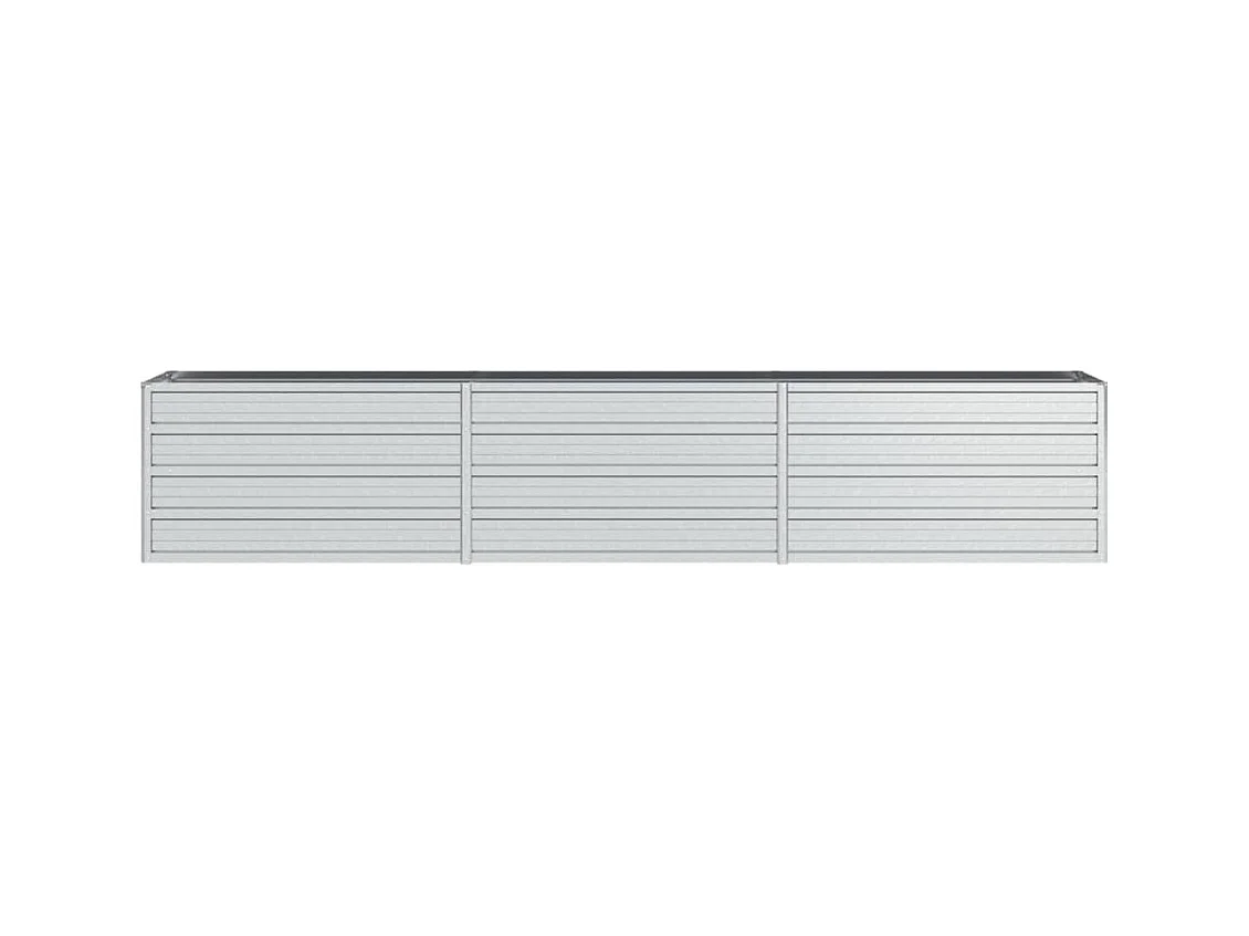 Vassoio per fioriera aiuola rialzata piante fiori terrazza giardino giardino 240 x 40 x 45 cm argento acciaio zincato Argento 02_0039409
