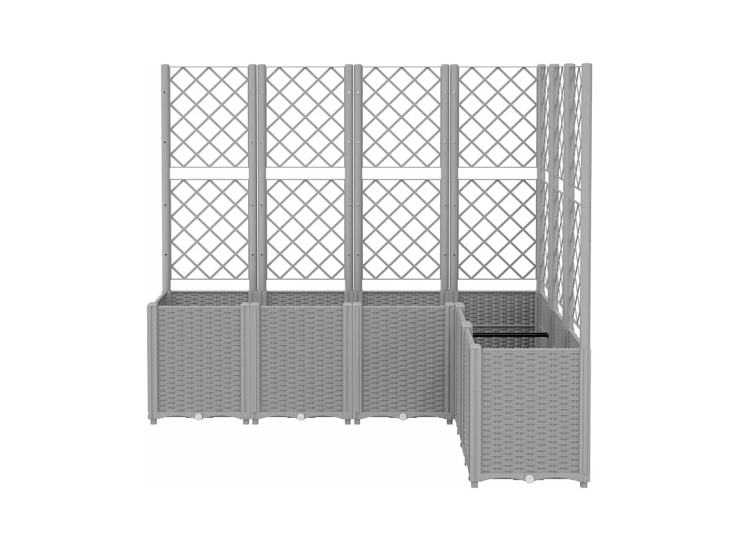 Jardinière bac lit surélevé grise 160 x 120 x 140 cm 02_0038346