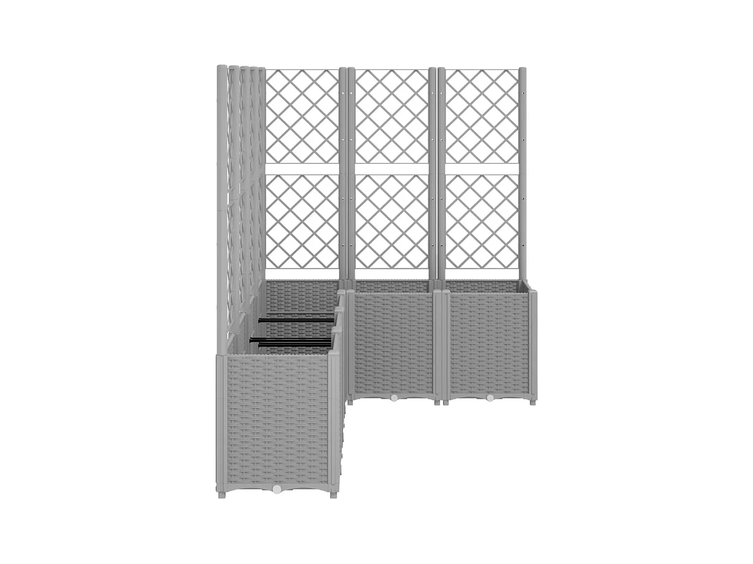 Jardinière bac lit surélevé grise 160 x 120 x 140 cm 02_0038346