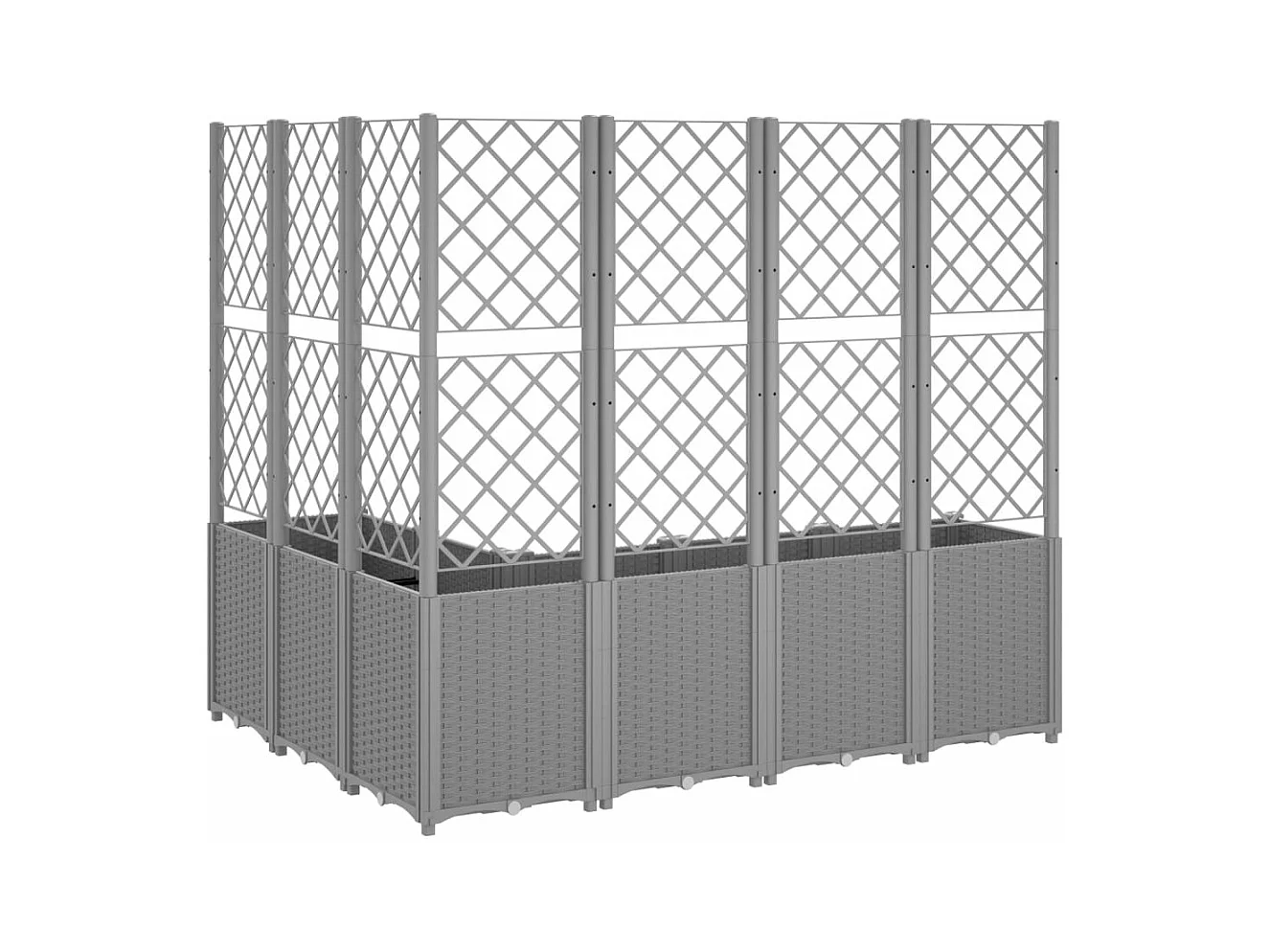 Jardinière bac lit surélevé grise 160 x 120 x 140 cm 02_0038346