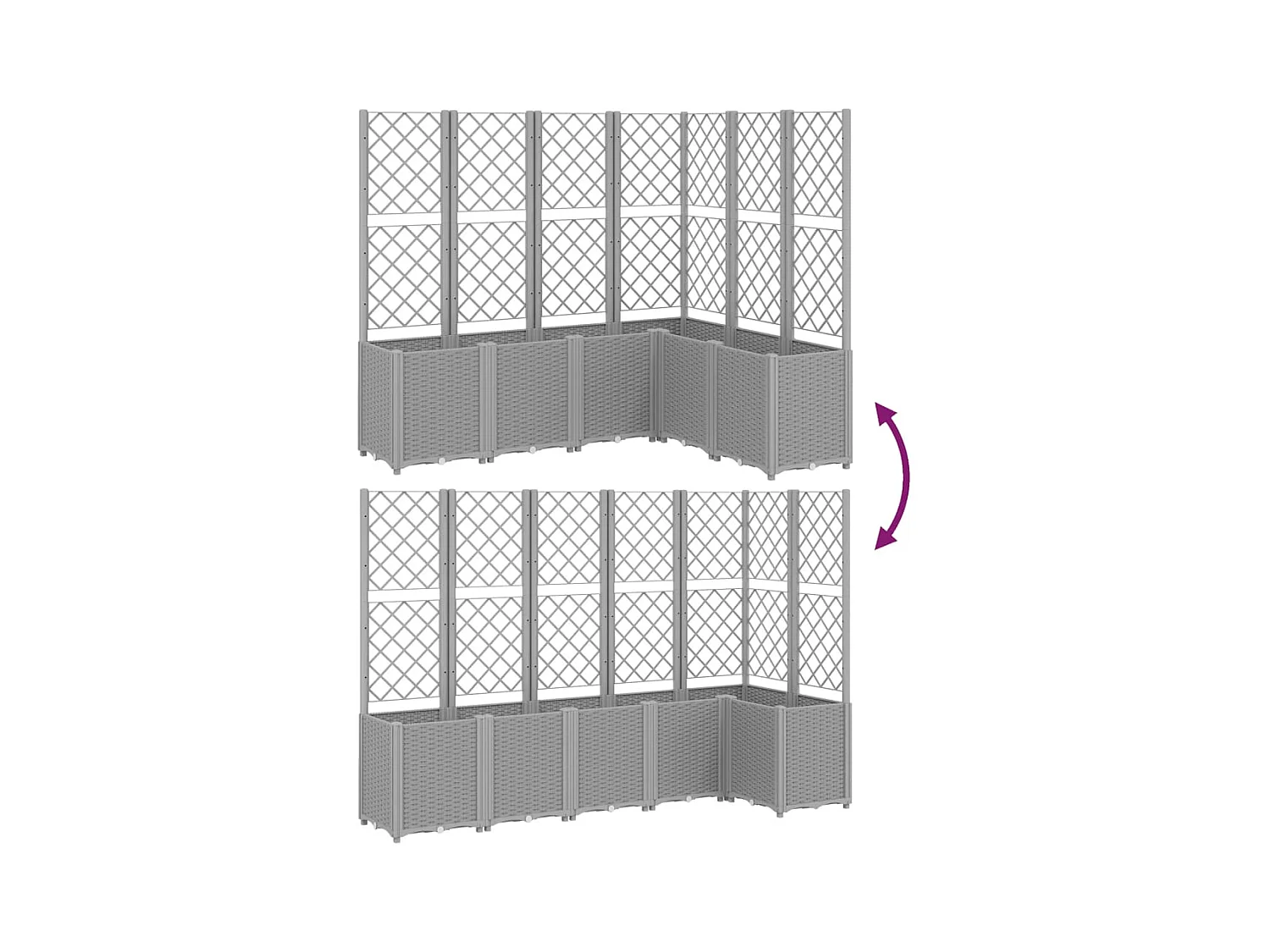 Jardinière bac lit surélevé grise 160 x 120 x 140 cm 02_0038346
