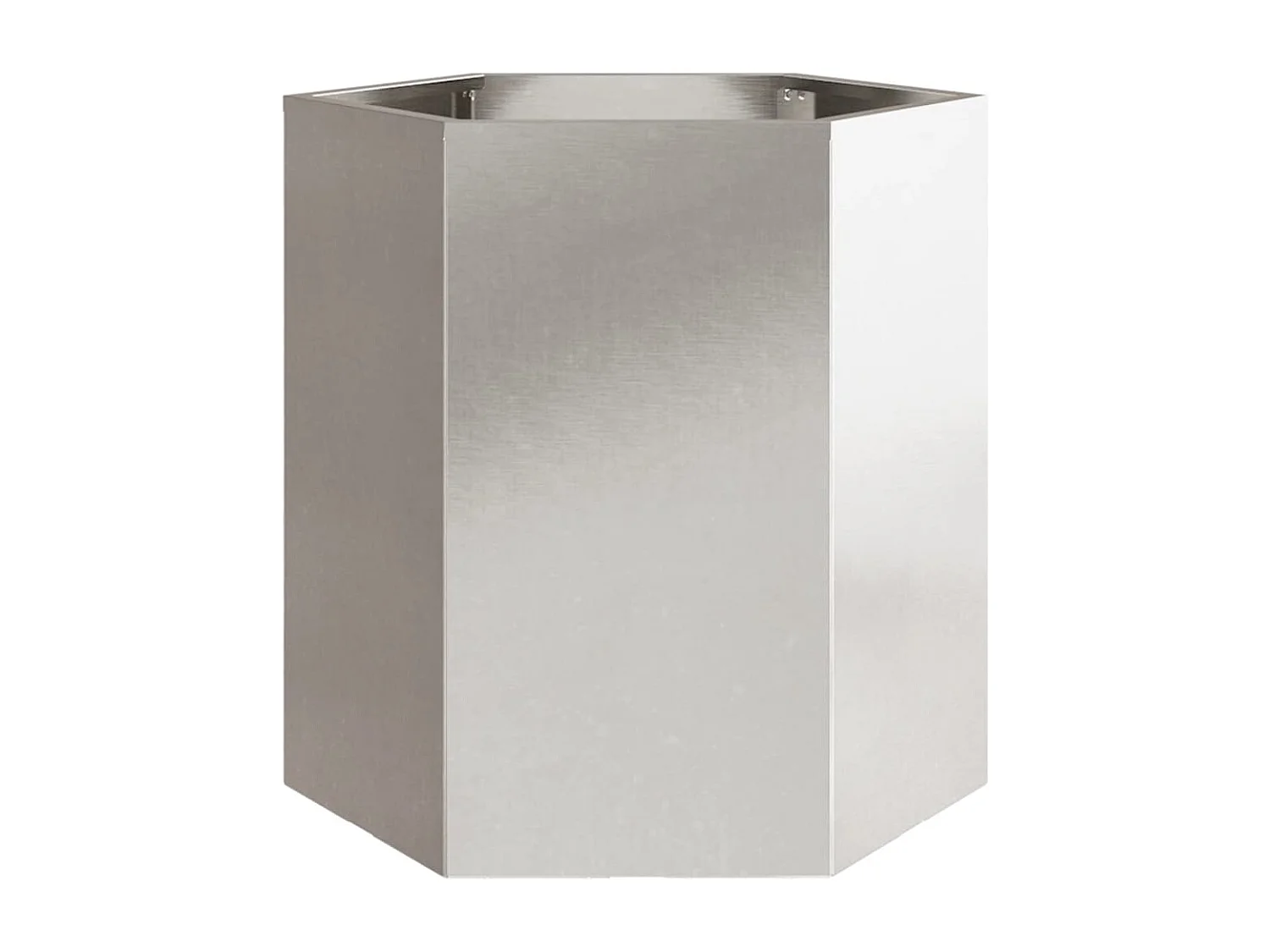 Macetero arriate elevado plantas flores jardín terrazas juego de 2 hexágono 46 x 40 x 45 cm acero inoxidable Plata 02_0039077