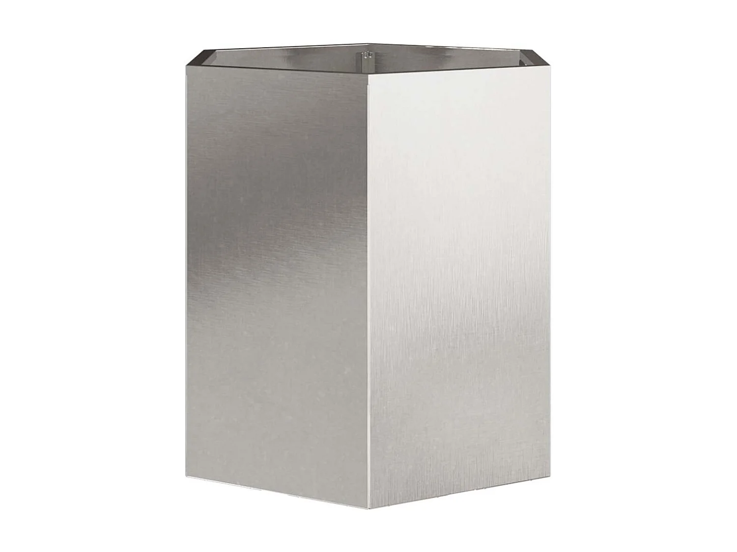 Macetero arriate elevado plantas flores jardín terrazas juego de 2 hexágono 46 x 40 x 45 cm acero inoxidable Plata 02_0039077