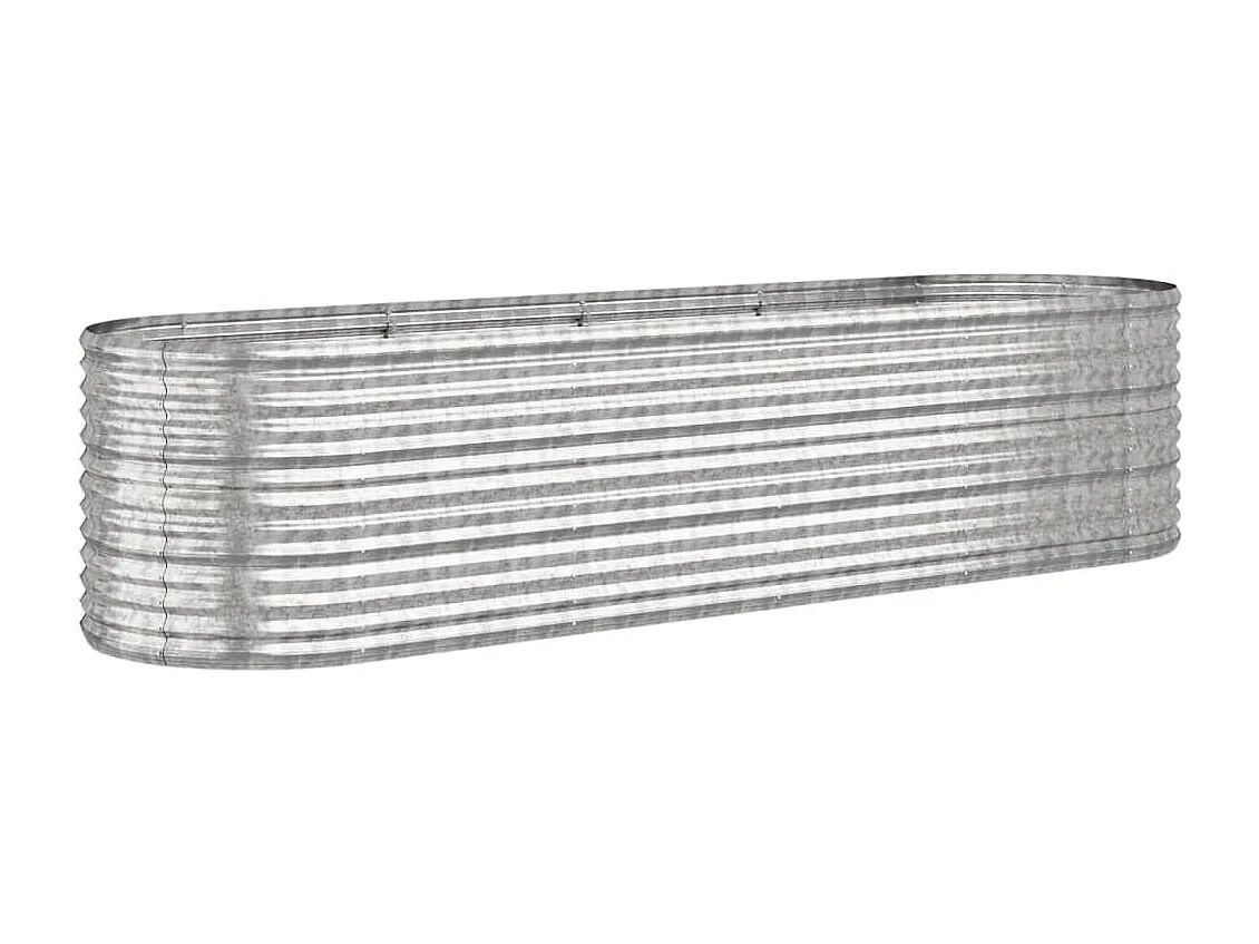 Vassoio per fioriera aiuola rialzata piante fiori terrazza giardino giardino argento acciaio verniciato a polvere Argento 02_0039720