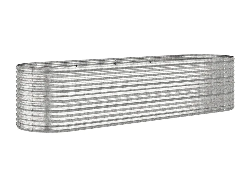 Vassoio per fioriera aiuola rialzata piante fiori terrazza giardino giardino argento acciaio verniciato a polvere Argento 02_0039720