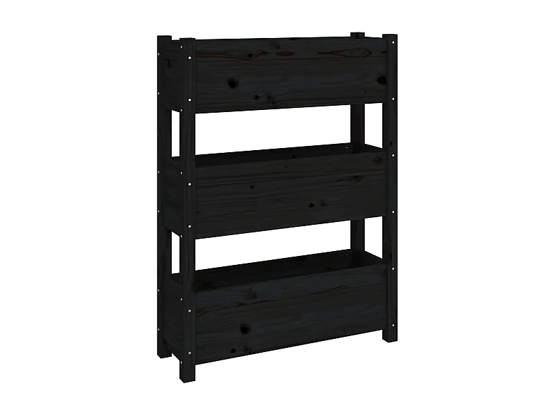 Vassoio per fioriera aiuola rialzata piante fiori terrazza giardino 77 x 25 x 104,5 cm legno massiccio di pino nero 02_0037848