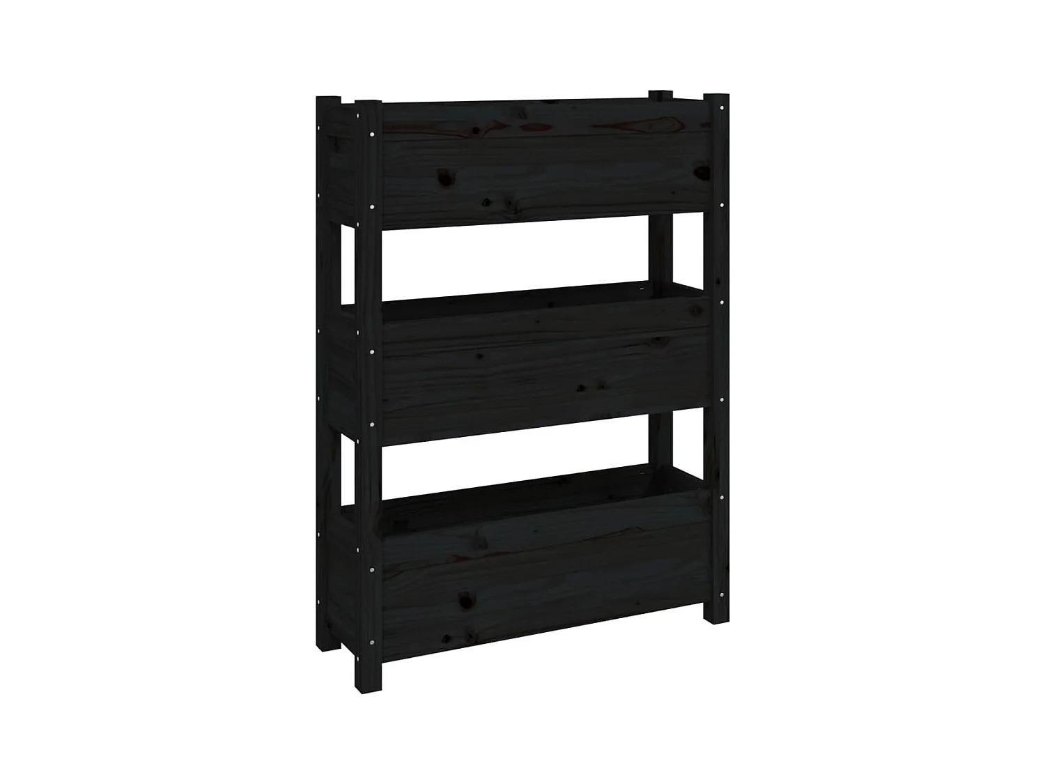 Vassoio per fioriera aiuola rialzata piante fiori terrazza giardino 77 x 25 x 104,5 cm legno massiccio di pino nero 02_0037848