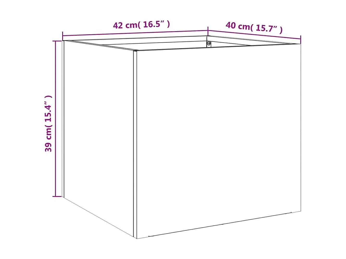 Jardinière bac lit surélevé blanche 42 x 40 x 39 cm 02_0038975