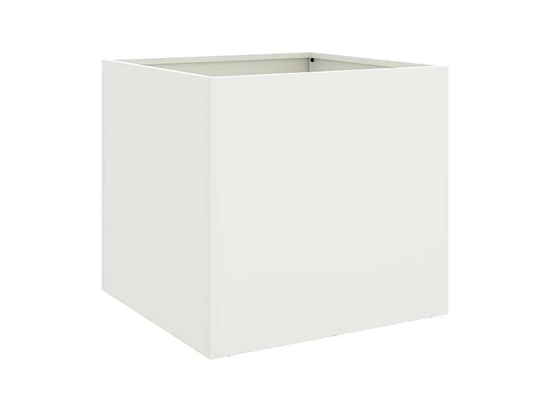 Bandeja elevada para plantador, plantas, flores, terraços de jardim, conjunto de 2 42 x 40 x 39 cm aço branco 02_0038975