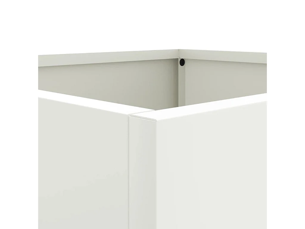 Vaso rialzato per fioriere piante fiori giardino terrazze set da 2 42 x 40 x 39 cm acciaio bianco 02_0038975