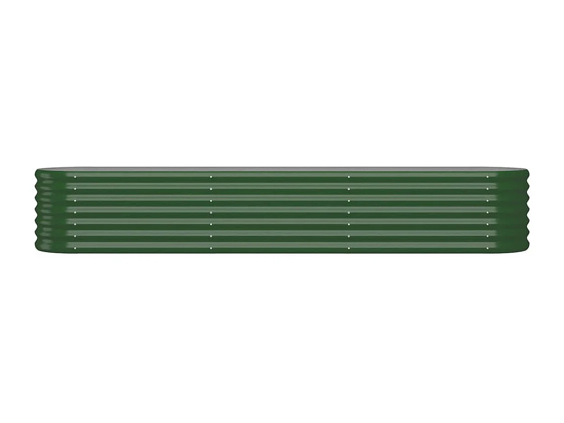 Vassoio per fioriera aiuola rialzata piante fiori terrazza giardino giardino acciaio verniciato a polvere 224 x 40 x 36 cm verde 02_0039595