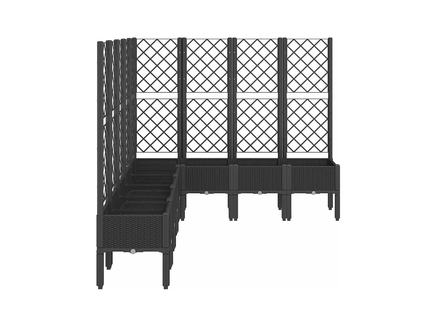 Jardinière bac lit surélevé noire 200 x 160 x 142 cm 02_0038277