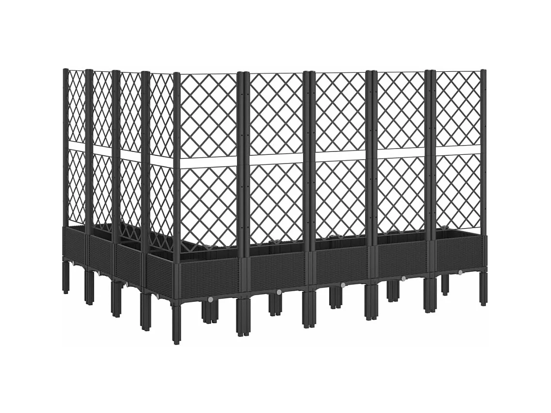 Jardinière bac lit surélevé noire 200 x 160 x 142 cm 02_0038277