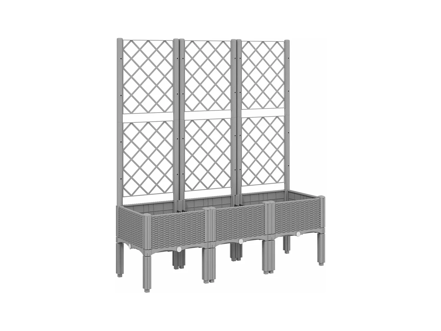 Jardinière bac lit surélevé grise 120 x 40 x 142 cm 02_0038344