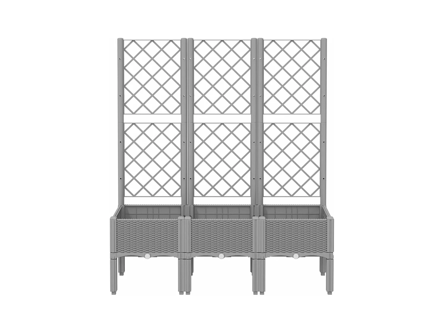 Jardinière bac lit surélevé grise 120 x 40 x 142 cm 02_0038344