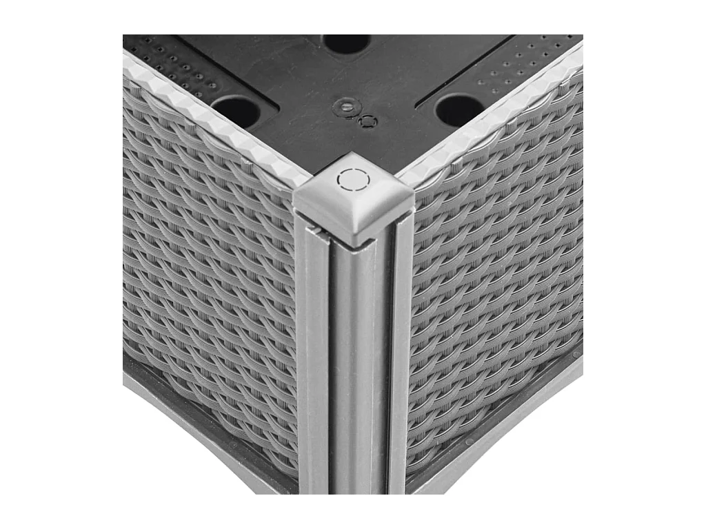 Jardinière bac lit surélevé grise 120 x 40 x 142 cm 02_0038344